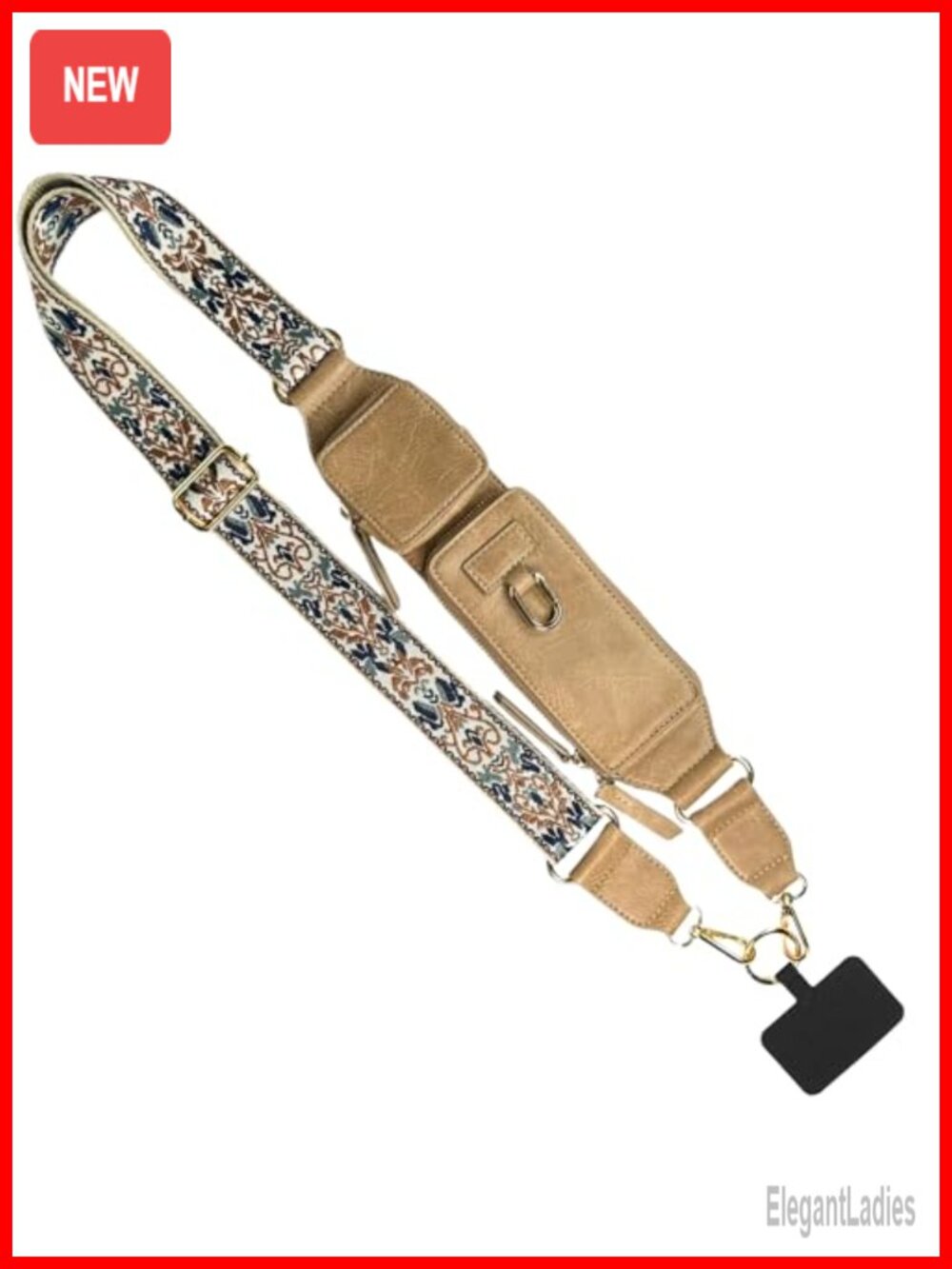 Phone Crossbody with Zippered Wallet, Adjustable Strap